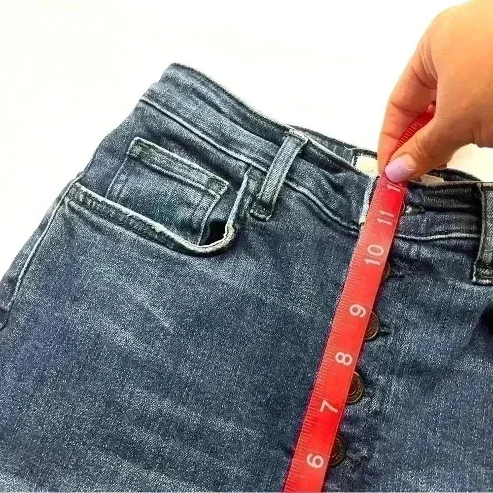 Free‎ People Button Fly Sabrina Distressed High Waist Skinny Jeans Size 28